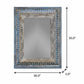50" Blue and Silver Solid Wood Framed Accent Mirror