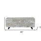 46" Gray and Black Distressed Solid Wood Storage Bench with Flip Top