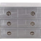 42" Silver Aluminum Three Drawer Dresser
