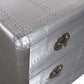 42" Silver Aluminum Three Drawer Dresser