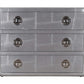 42" Silver Aluminum Three Drawer Dresser