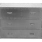 42" Silver Aluminum Three Drawer Dresser