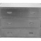 42" Silver Aluminum Three Drawer Dresser