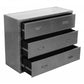 42" Silver Aluminum Three Drawer Dresser