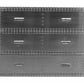 42" Silver Aluminum Three Drawer Dresser