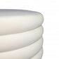 21" White Velvet Tufted Round Cocktail Ottoman