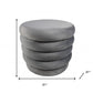 21" Gray Velvet Tufted Round Cocktail Ottoman