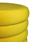 21" Yellow Velvet Tufted Round Cocktail Ottoman