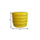 21" Yellow Velvet Tufted Round Cocktail Ottoman