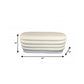 44" White Velvet Tufted Oval Ottoman
