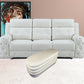 44" White Velvet Tufted Oval Ottoman
