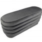 44" Gray Velvet Tufted Oval Ottoman