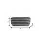 44" Gray Velvet Tufted Oval Ottoman