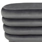 44" Gray Velvet Tufted Oval Ottoman