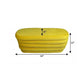 44" Yellow Velvet Tufted Oval Ottoman