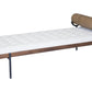 72" Ivory Brown And Black Tufted Cotton Wood And Metal Cushioned Bench With Pillow