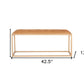 43" Brown And Gold Upholstered Upholstery Bedroom Bench