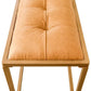 43" Brown And Gold Upholstered Upholstery Bedroom Bench