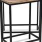 Set of Two 24" Black And Brown Solid Wood And Steel Nested Tables