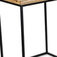 Set of Two 25" Black And Brown Solid Wood Nested Tables