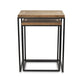 Set of Two 24" Black And Brown Solid Wood Nested Tables
