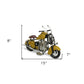 8" Yellow and Black Metal Hand Painted Model Motorcycle Tabletop Sculpture