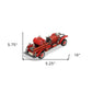 6" Red and Silver Metal Hand Painted 1920's Fire Truck Model Car