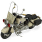 10" Cream Metal Hand Painted Early 1900's Police Motorcycle Model Model Motorcycle