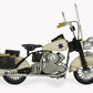 10" Cream Metal Hand Painted Early 1900's Police Motorcycle Model Model Motorcycle
