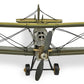 6" Yellow and Green Metal Hand Painted Model Airplane Tabletop Sculpture