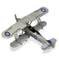 5" Blue and Gray Metal Hand Painted Model Airplane Tabletop Sculpture