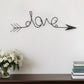 8" X 25" Dark Gray Handcrafted Love Arrow Metal Wall Decor