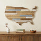 19" X 31" Brown and Gray USA Wood and Metal Hanging Dimensional Sculpture