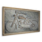 23" X 39" Gray and Brown Wood and Metal Wall Decor