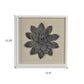 12" X 13" Black And Gold Flower Wood and Metal Wall Decor