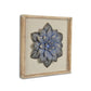 12" X 13" Dark Blue Flower Wood and Metal Wall Decor