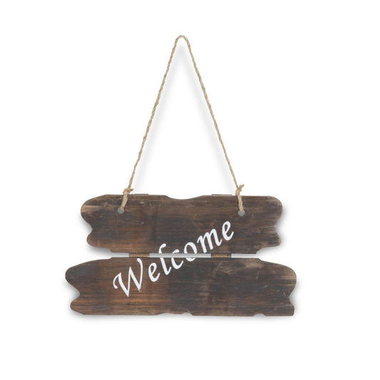 6" X 12" Brown Welcome Wood Wall Decor