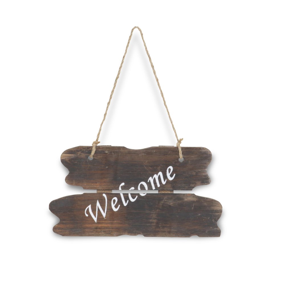 6" X 12" Brown Welcome Wood Wall Decor