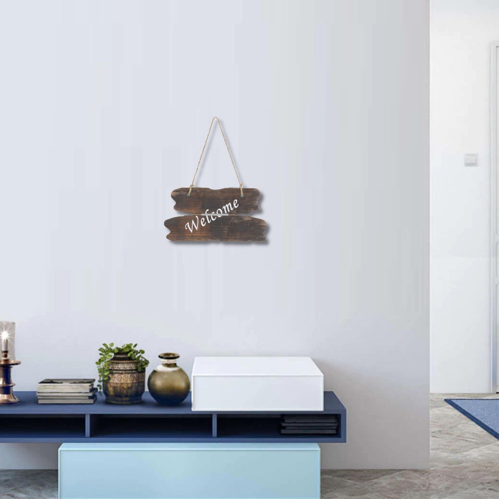 6" X 12" Brown Welcome Wood Wall Decor