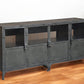 72" Dark Gray Metal Enclosed Storage TV Stand