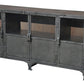 72" Dark Gray Metal Enclosed Storage TV Stand