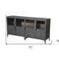 72" Dark Gray Metal Enclosed Storage TV Stand