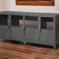 72" Dark Gray Metal Enclosed Storage TV Stand