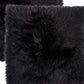 Set Of Two 17" X 17" Black Wool Chair Pads