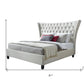 Beige King Diamond Button Tufted Upholstered Bed Frame
