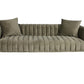 90" Gray Brown Velvet Sofa And Toss Pillows With Gold Legs