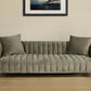 90" Gray Brown Velvet Sofa And Toss Pillows With Gold Legs