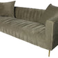 90" Gray Brown Velvet Sofa And Toss Pillows With Gold Legs