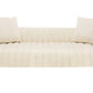 90" Ivory Velvet Sofa And Toss Pillows With Gold Legs