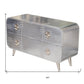 44" Silver Aluminum Enclosed Storage TV Stand